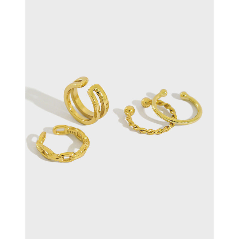 Minimalist Sterling Silver Ear Cuff Earrings OPHRASTUDIO