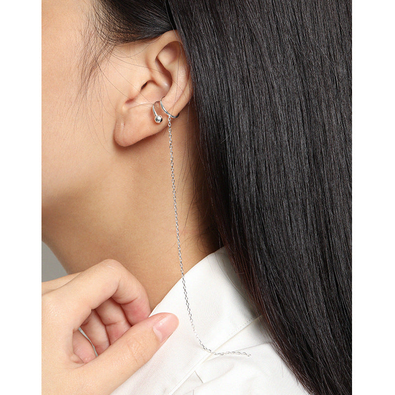 Single Chain Tassel Ear Cuff Earring OPHRASTUDIO