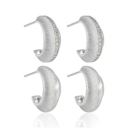 Luminous Brushed Huggie Earrings OPHRASTUDIO