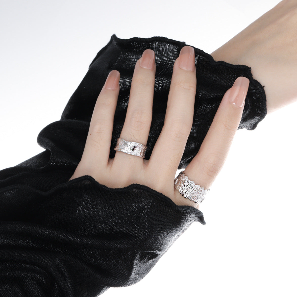 Sculpted Edge Baguette Zirconia Statement Ring OPHRASTUDIO