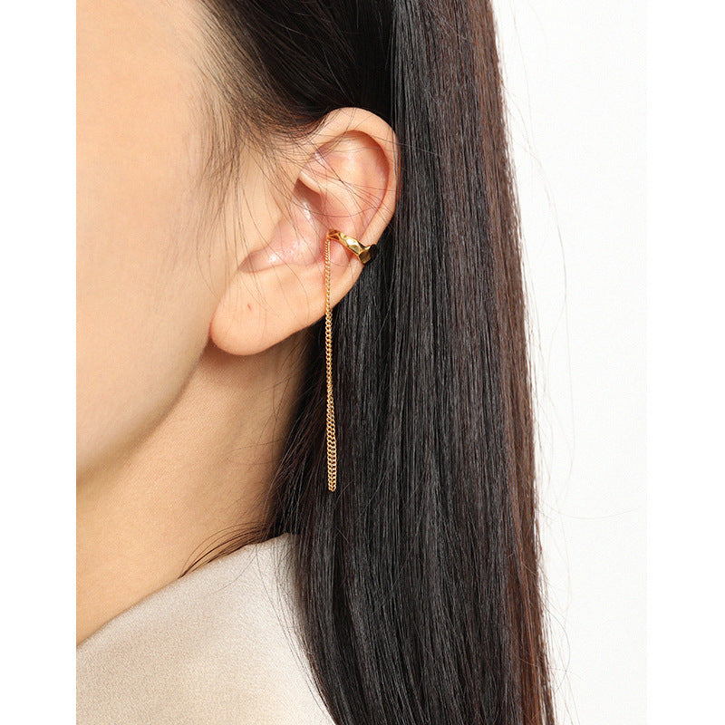 Tassel Chain Ear Cuff Earring OPHRASTUDIO