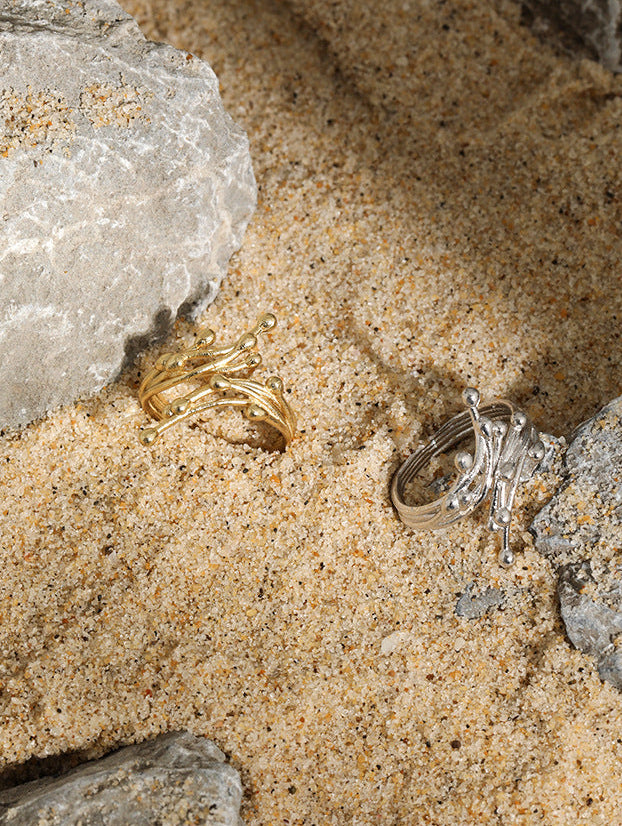 Ocean Current Wave Cuff Ring OPHRASTUDIO