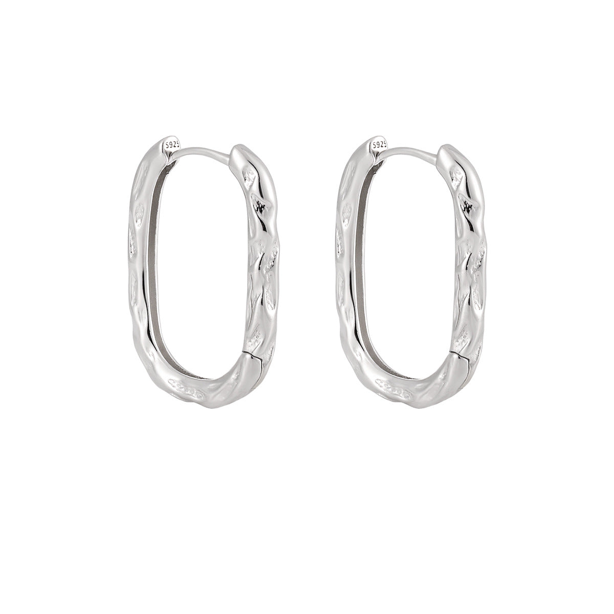 Textured Flow Sterling Silver Hoop Earrings