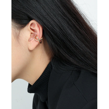 Sleek X-Curve Ear Cuff Earring OPHRASTUDIO
