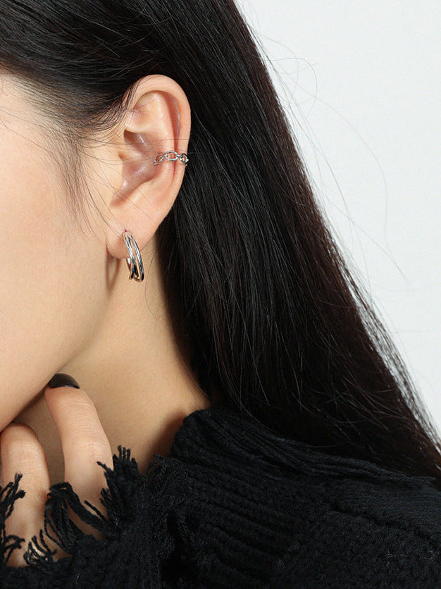 Layered Wrap C-Hoop Earrings OPHRASTUDIO