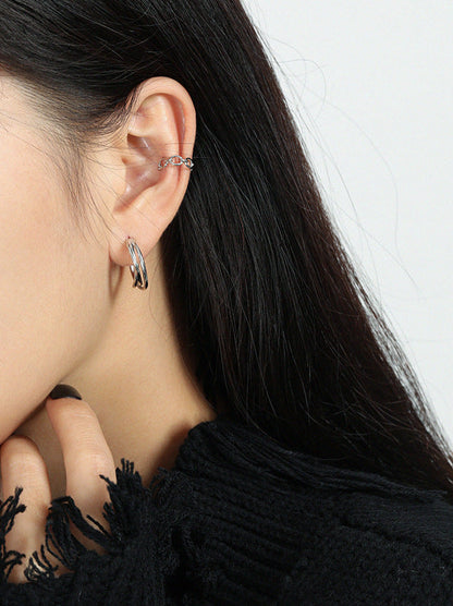 Layered Wrap C-Hoop Earrings OPHRASTUDIO