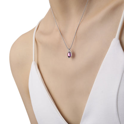Ametrine Glow Natural Amethyst Silver Necklace OPHRASTUDIO