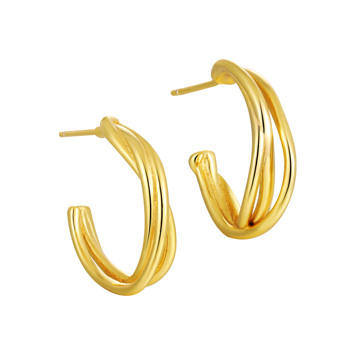 Layered Wrap C-Hoop Earrings OPHRASTUDIO