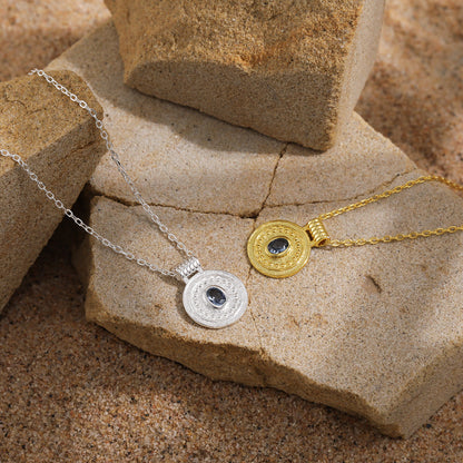 Sapphire Medallion Pendant Necklace OPHRASTUDIO