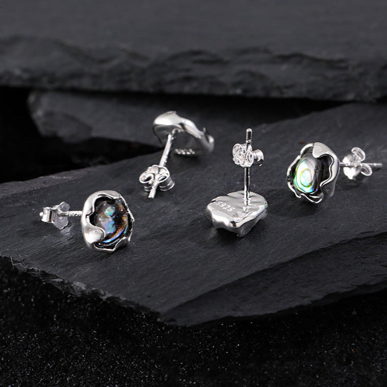 Iridescent Abalone Stud Earrings OPHRASTUDIO