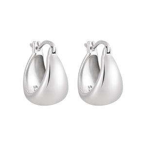 Polished U-Shape Wide Silver Hoop Earrings OPHRASTUDIO