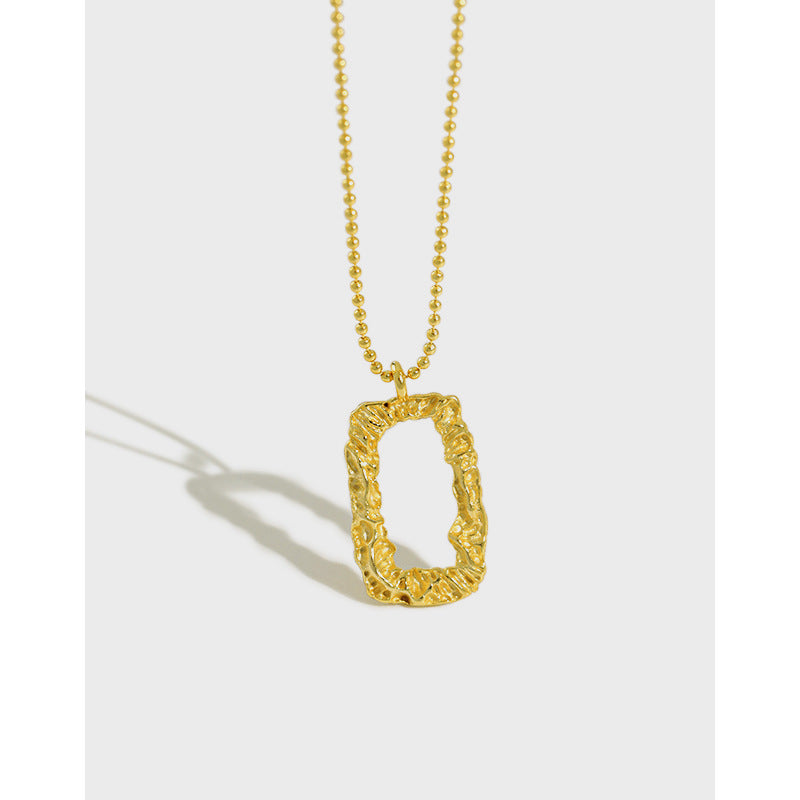 Crumpled Frame Pendant Necklace OPHRASTUDIO