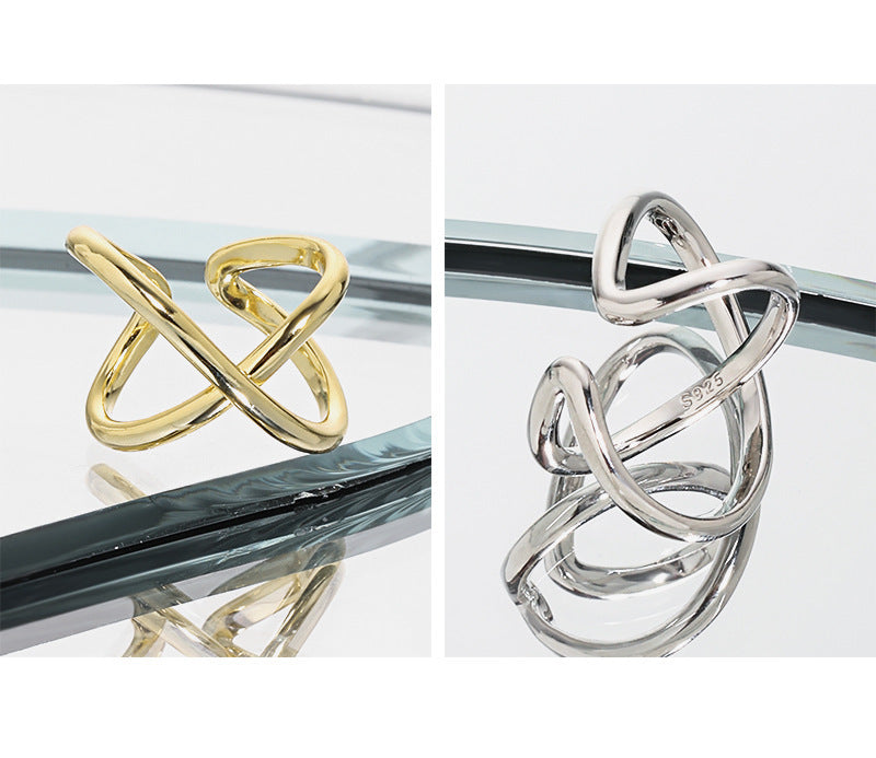 Sleek X-Curve Ear Cuff Earring OPHRASTUDIO