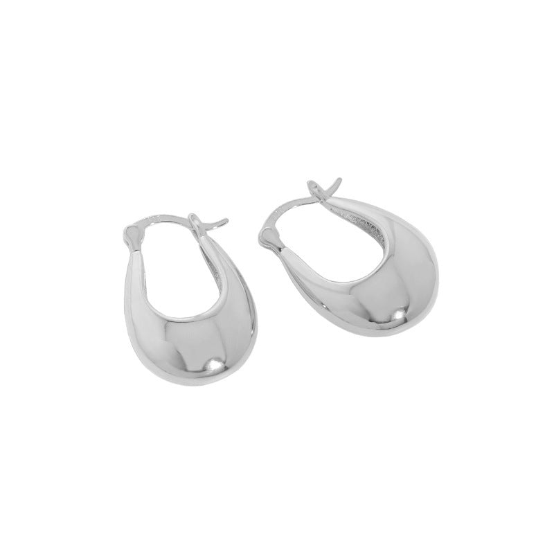 Geometric U-Curve Hoop Earrings OPHRASTUDIO