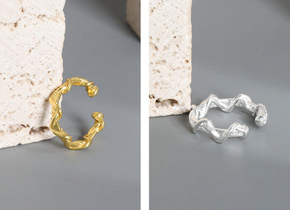 Wave Textured Ear Cuff Earring OPHRASTUDIO