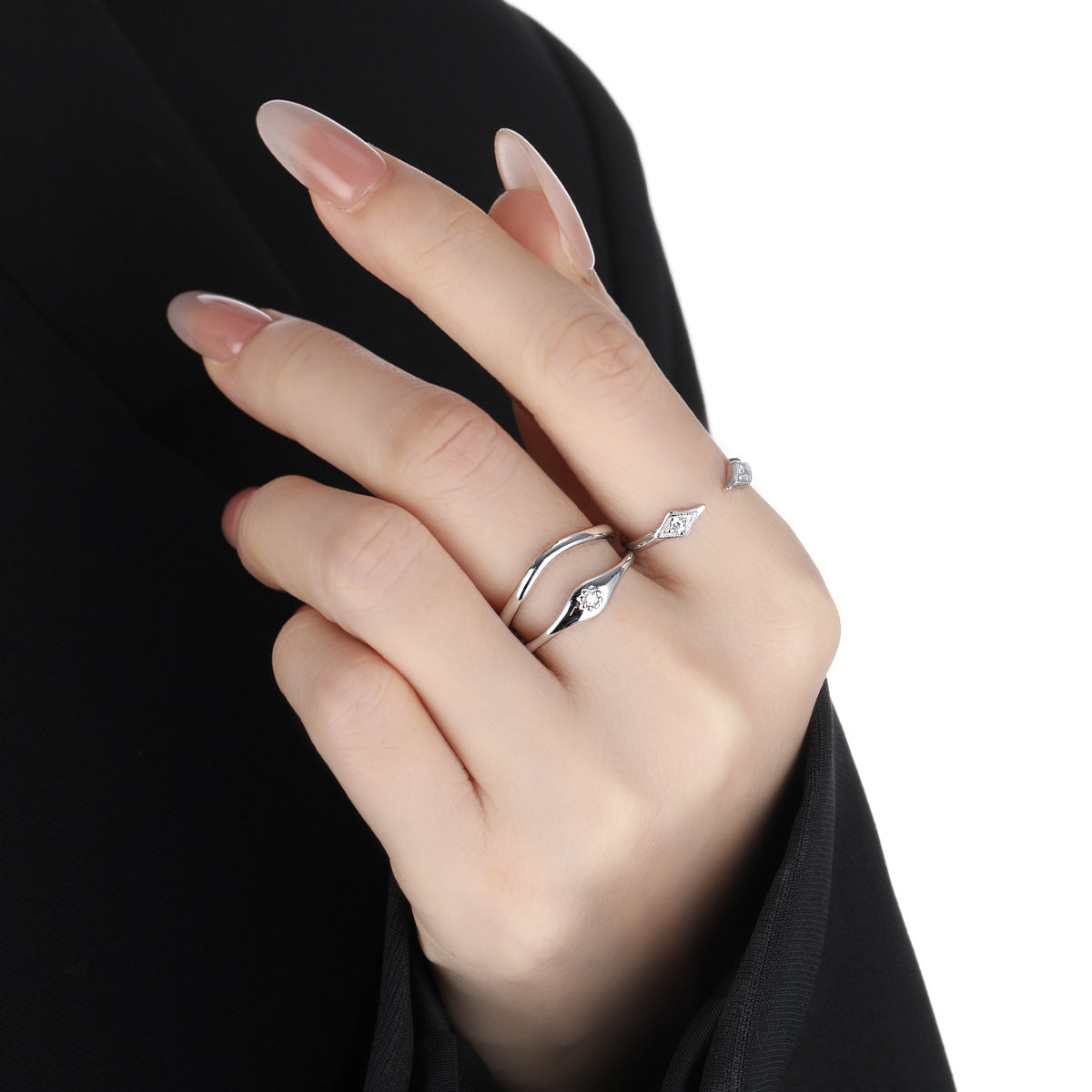 Diamond Halo Cuff Ring OPHRASTUDIO