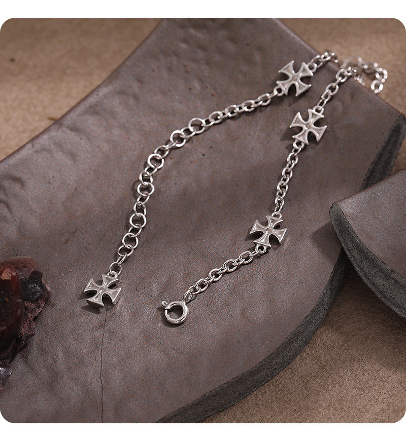 Cross Blossom Silver Bracelet OPHRASTUDIO