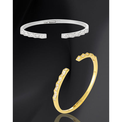 Geometric Square-Cut Open Cuff Bracelet OPHRASTUDIO