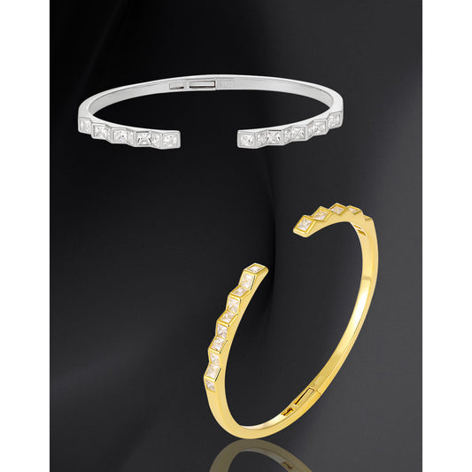 Geometric Square-Cut Open Cuff Bracelet OPHRASTUDIO