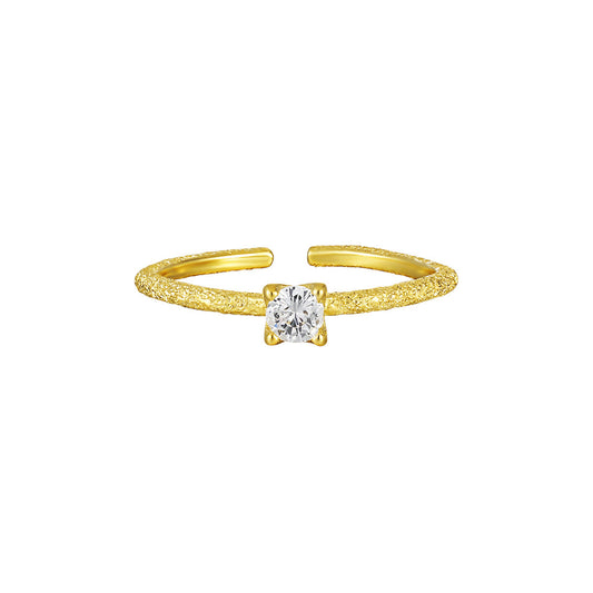Frosted Sparkle Solitaire Ring OPHRASTUDIO