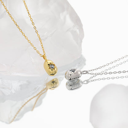 Celestial Spark Zircon Silver Pendant Necklace OPHRASTUDIO