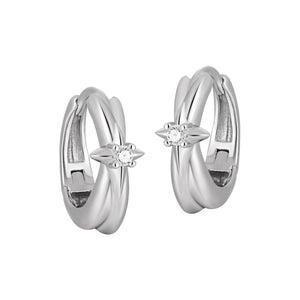 STARLIGHT SPARKLE STERLING SILVER HUGGIE EARRINGS OPHRASTUDIO
