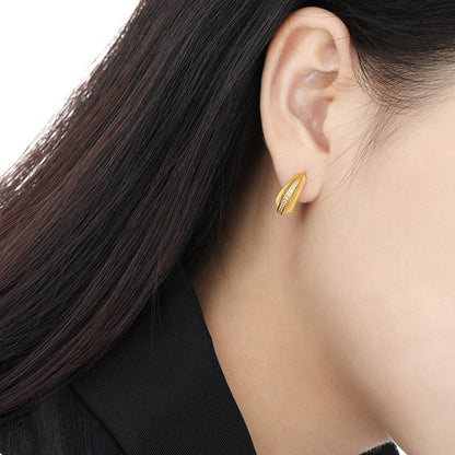 Luminous Brushed Huggie Earrings OPHRASTUDIO