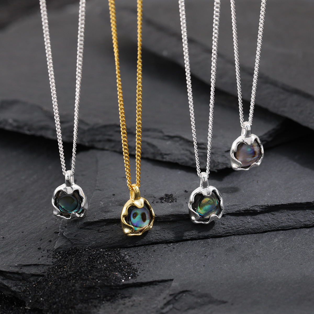 Natural Abalone Shell Pendant Necklace OPHRASTUDIO