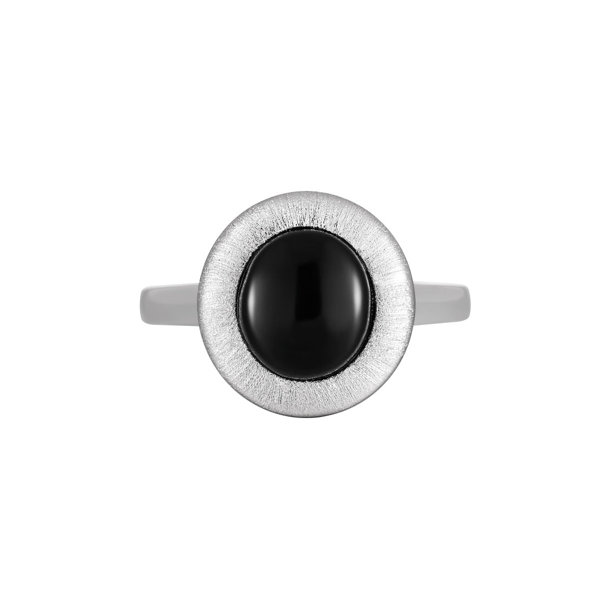Matte Brushed Black Onyx Statement Ring OPHRASTUDIO