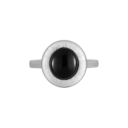 Matte Brushed Black Onyx Statement Ring OPHRASTUDIO