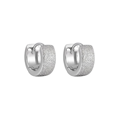 Textured Wide Silver Huggie Earrings OPHRASTUDIO