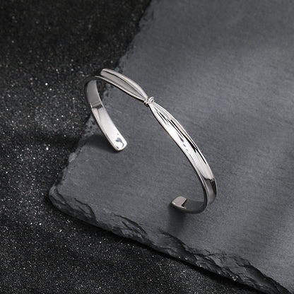 Polished Knot Sterling Silver Cuff Bracelet OPHRASTUDIO
