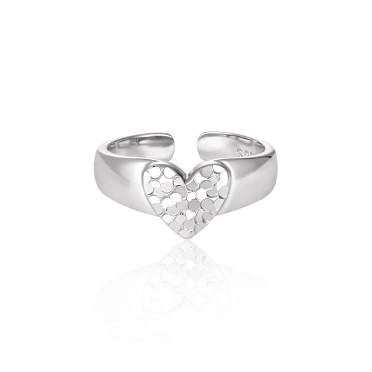 194 car flower mirror love ring women's high sense S925 sterling silver niche ins original broken design silver ring OPHRASTUDIO