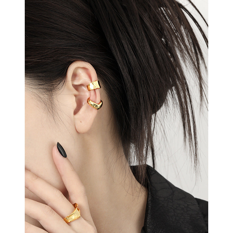 Irregular Polished Ear Cuff Earring OPHRASTUDIO