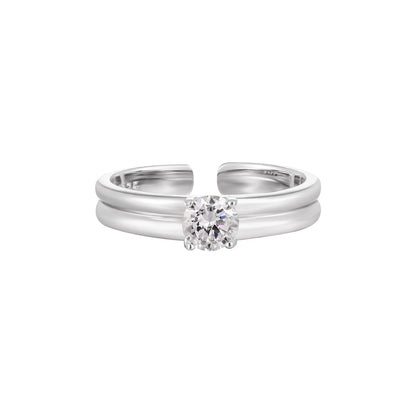 Radiant Grace Solitaire Silver Ring OPHRASTUDIO