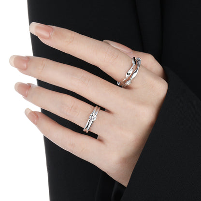 Radiant Grace Solitaire Silver Ring OPHRASTUDIO