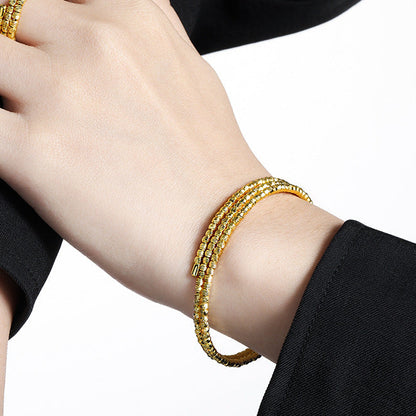 Diamond-Cut Wrap Sterling Silver Cuff Bracelet