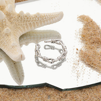 Knot of Serenity Silver Ring OPHRASTUDIO