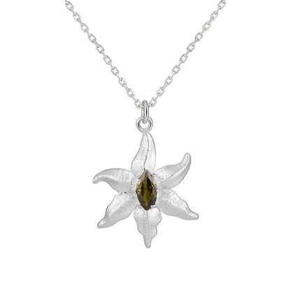 Peridot Starfish Pendant Necklace OPHRASTUDIO