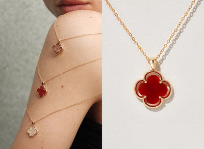 Fields of Summer Clover Silver Necklace OPHRASTUDIO
