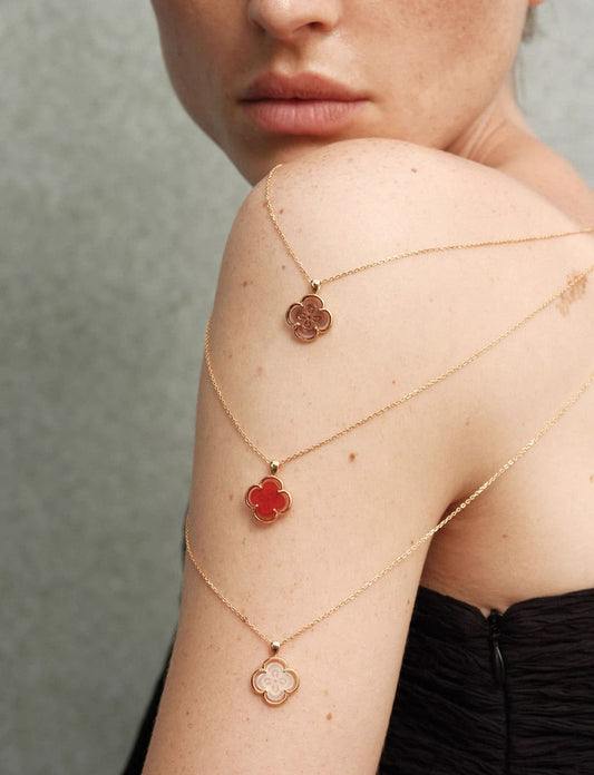 Fields of Summer Clover Silver Necklace OPHRASTUDIO