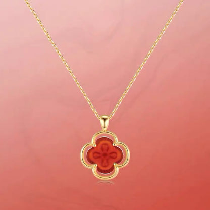 Fields of Summer Clover Silver Necklace OPHRASTUDIO