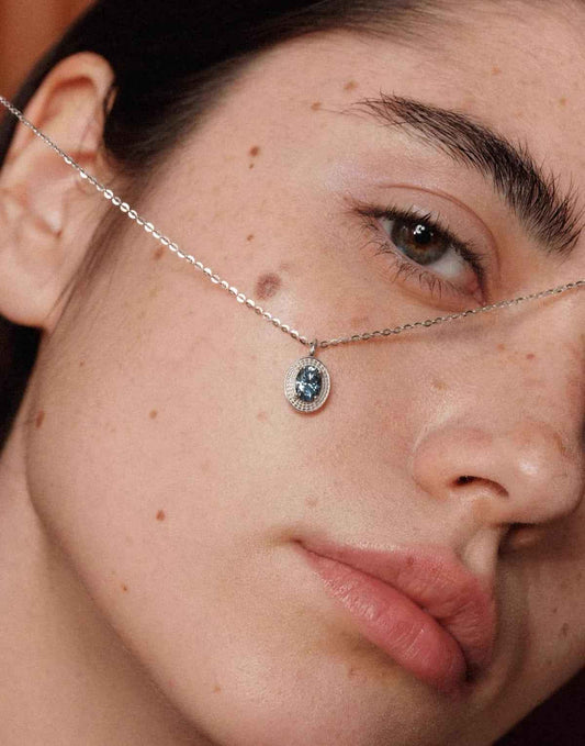 Darcy Blue Moissanite Necklace