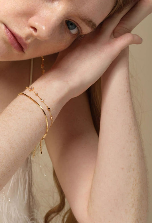 Aurora Sugar Cube Silver Bracelet OPHRASTUDIO