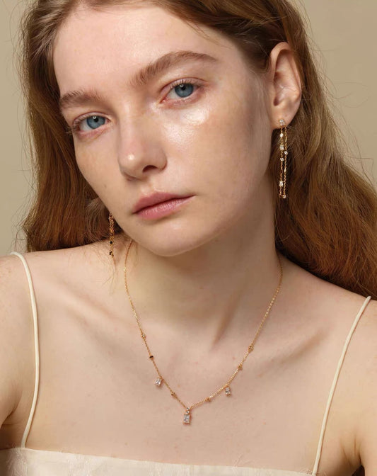 Aurora Sugar Cube Silver Necklace OPHRASTUDIO