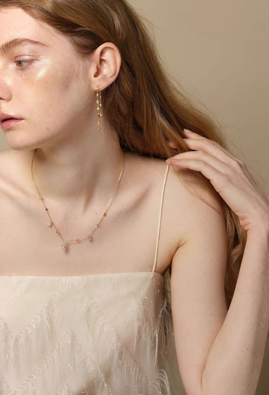 Aurora Sugar Cube Silver Necklace OPHRASTUDIO
