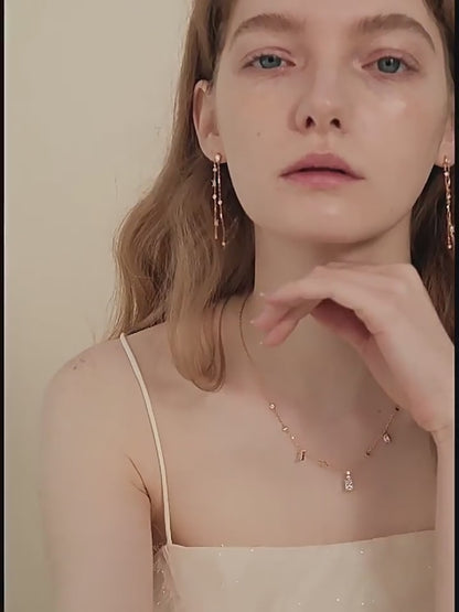 Aurora Sugar Cube Silver Earrings